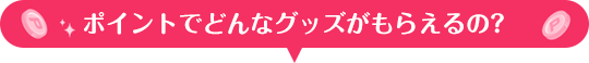 ポイントでどんなグッズがもらえるの?